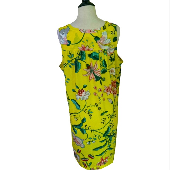 Loft Yellow Floral Midi Dress - Picture 4 of 5